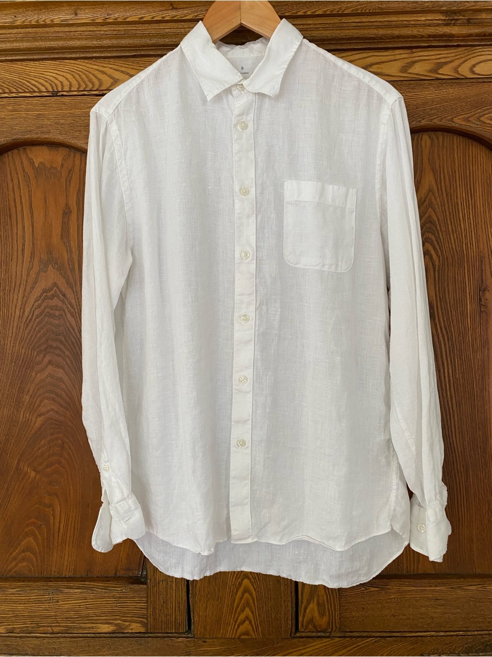 MUJI hemp shirt S white button down collar men’s dress